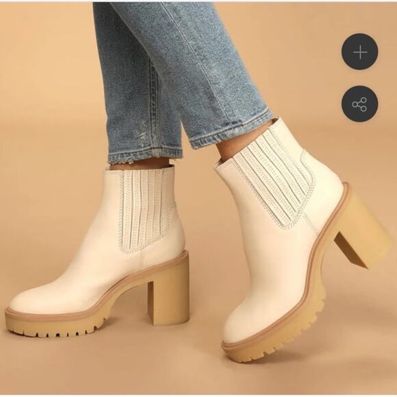 Dolce Vita Caster H2O Women Platform Ankle Boot/Booties Sz 8.5 Ivory Leather New - Picture 9 of 14